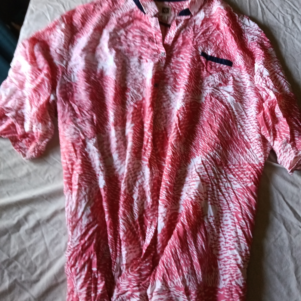 Women's Casual Red Button Down Shirt